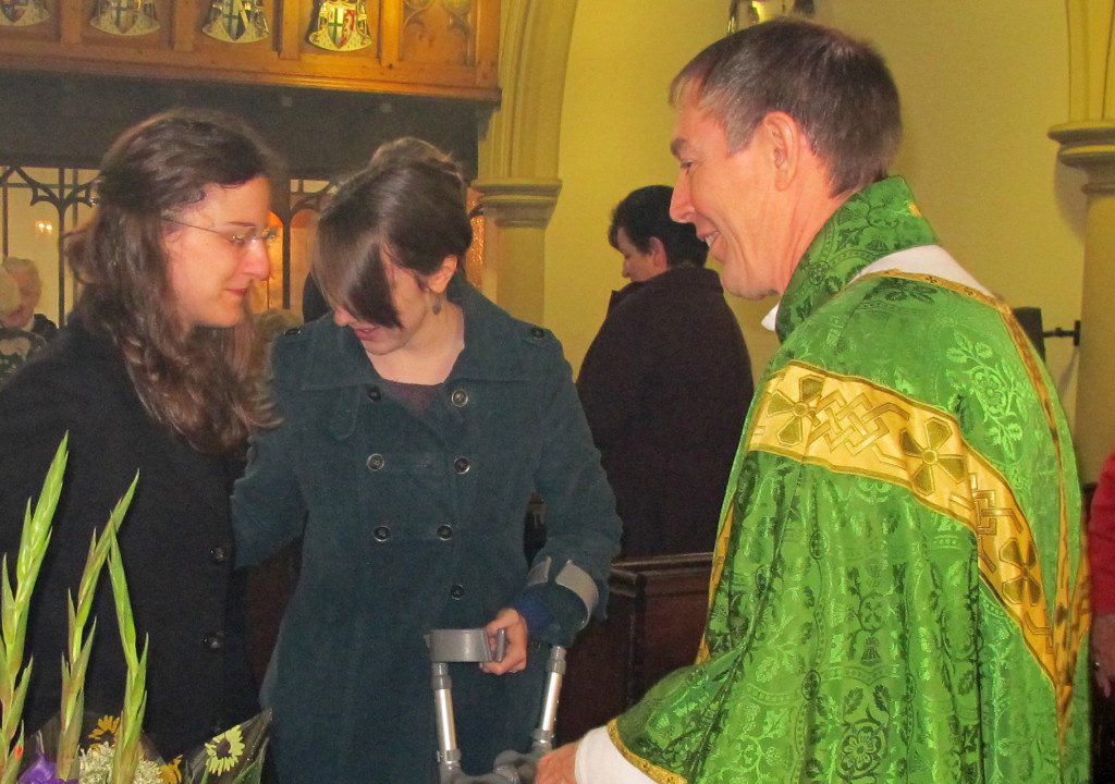 Michael and Eleonora Hull with a friend following the Service of Commissioning.