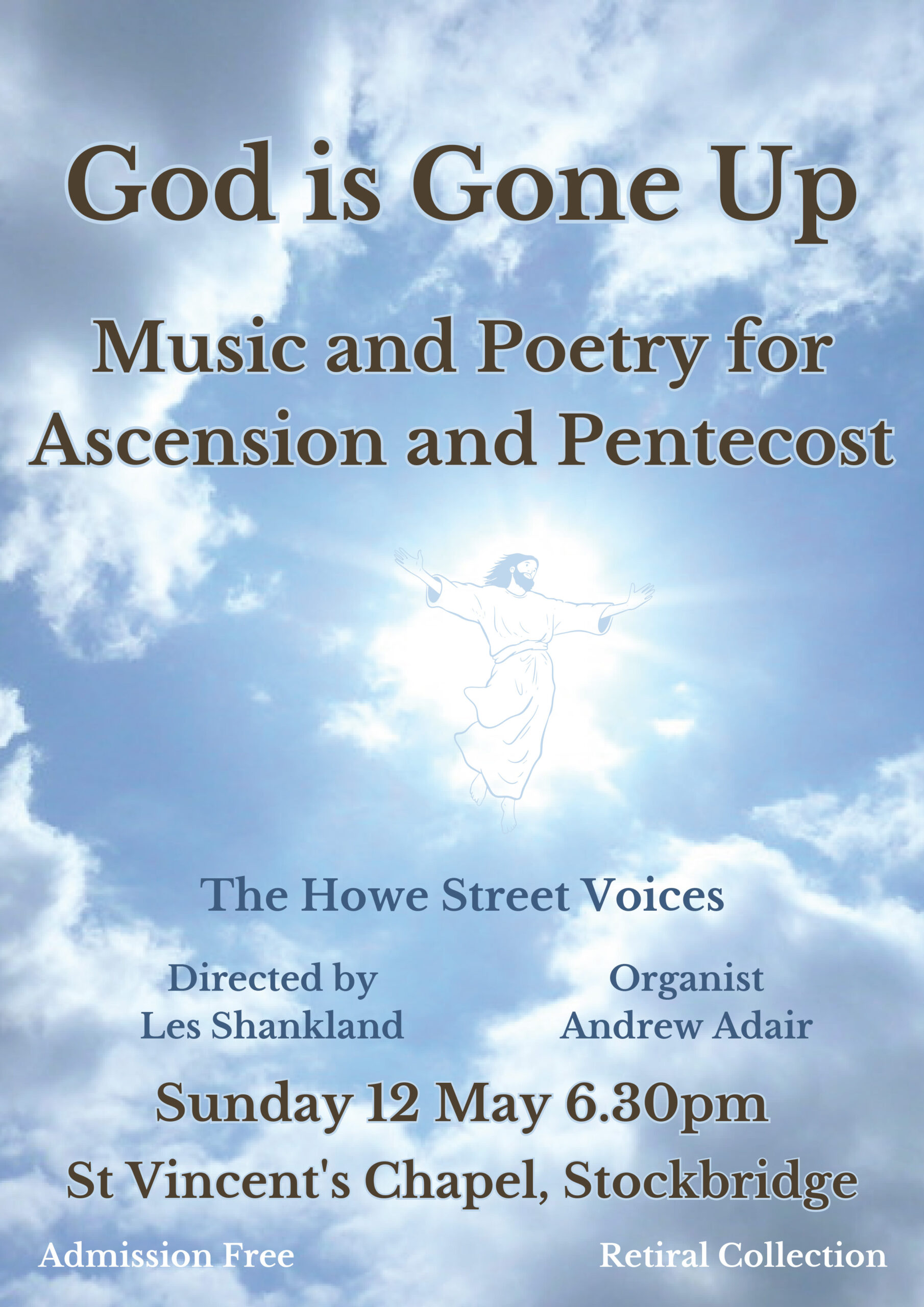 God is Gone Up - Music and Poetry for Ascension and Pentecost at 6.30pm (No Evensong)